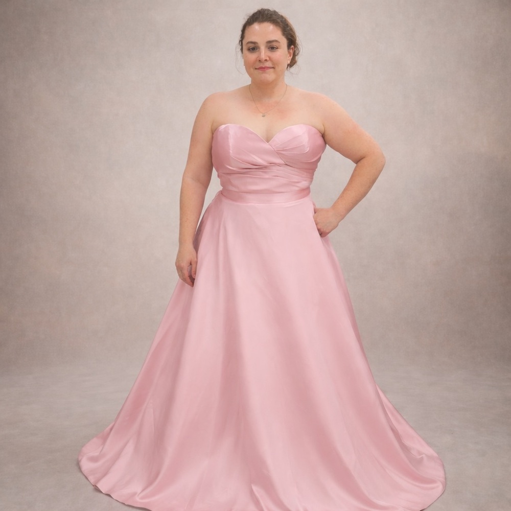 🌸 Pink Satin Strapless Formal Dress – The Secret Dress by Alyce Paris 🌸